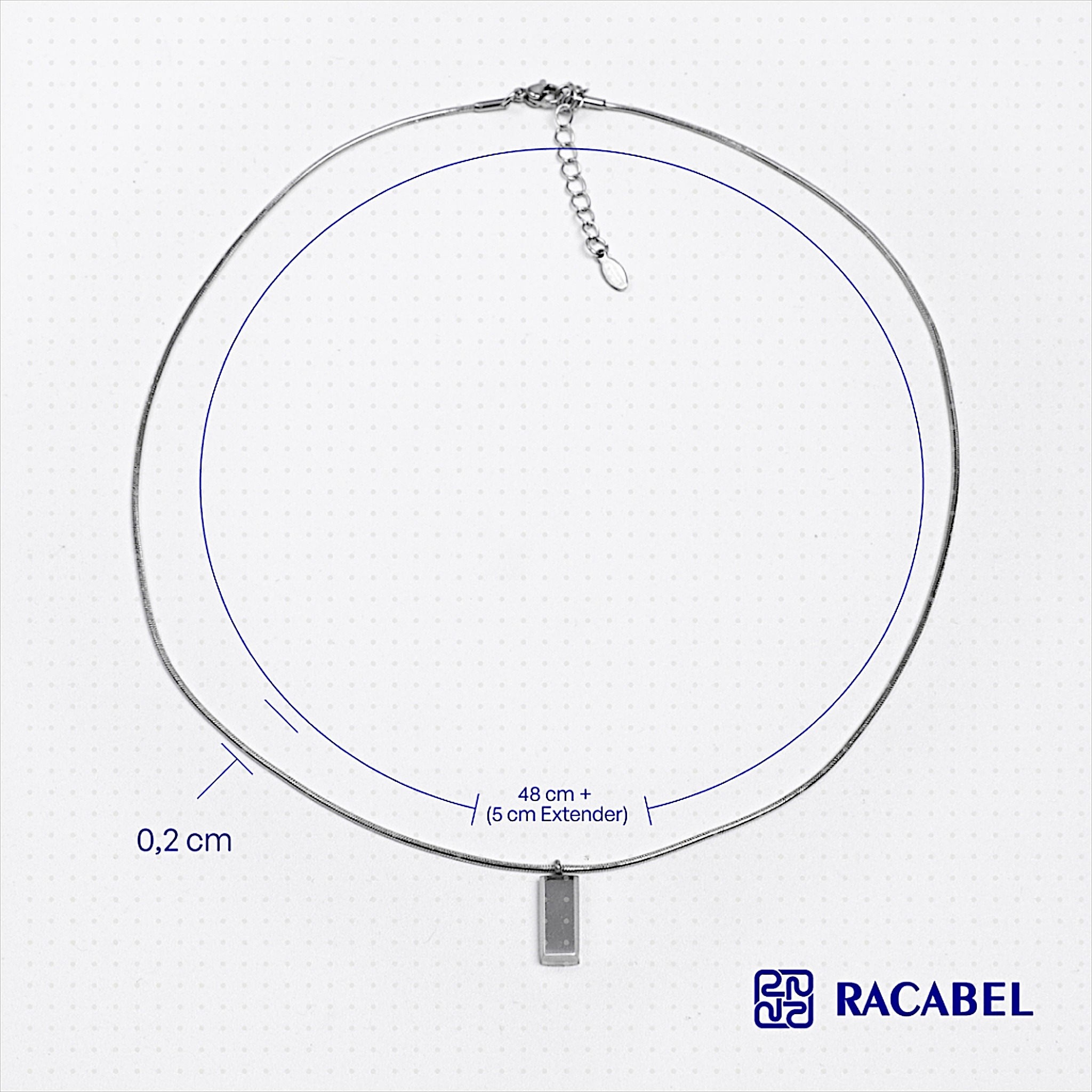 Racabel Kael Necklace - Kalung Silver Stainless steel Anti Karat Pria