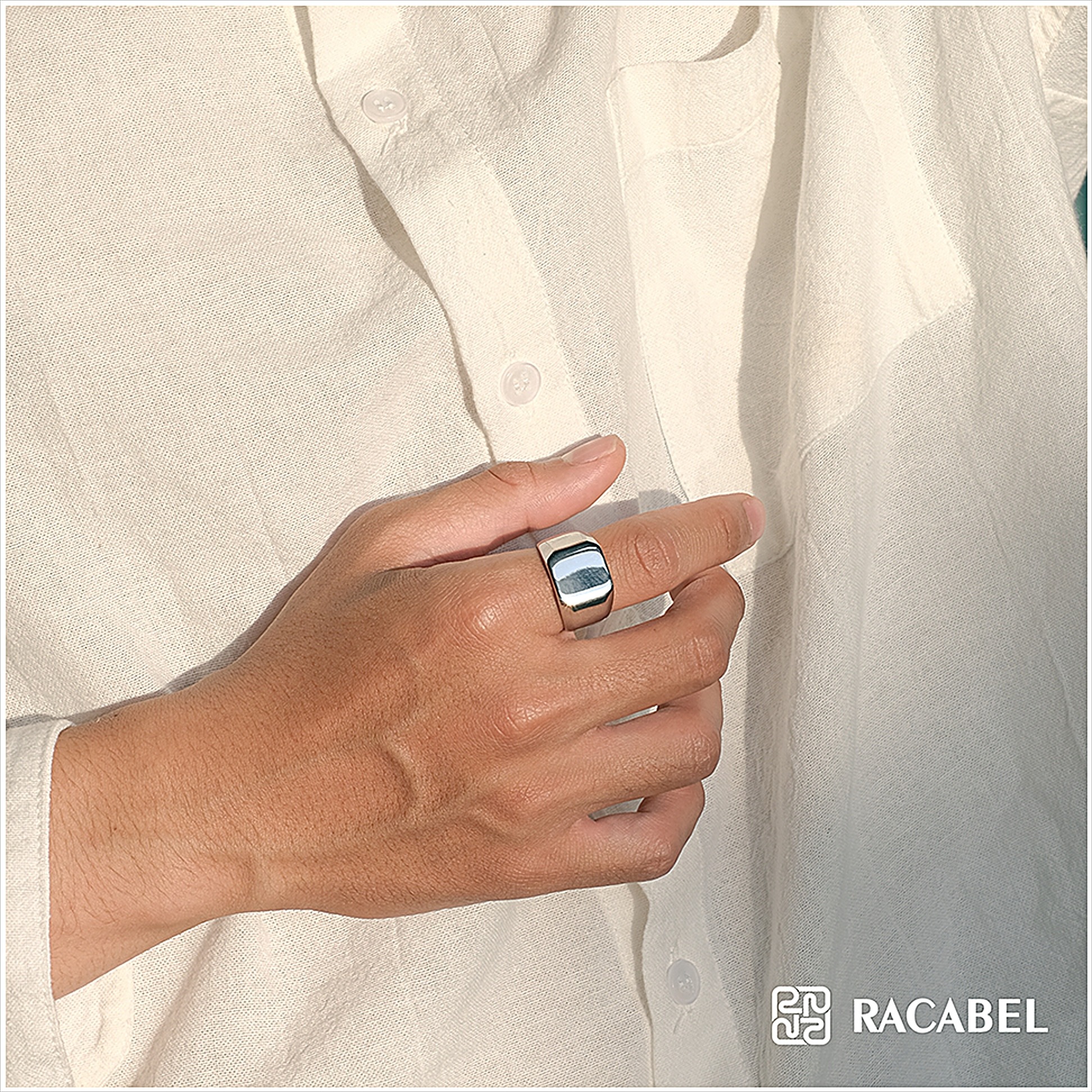 Racabel Lumen Ring - Cincin Pria Titanium Anti Karat