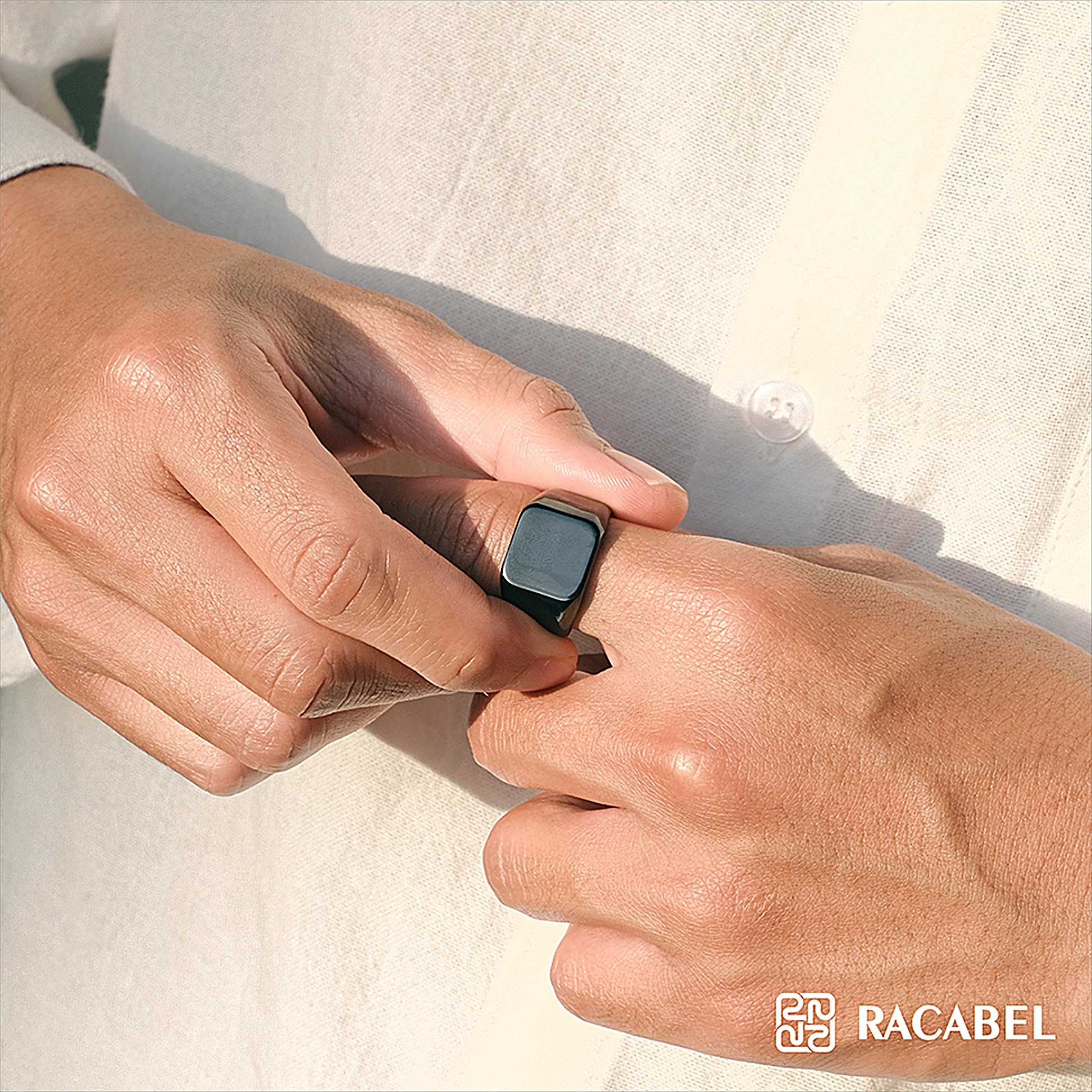 Racabel Lumen Ring - Cincin Pria Titanium Anti Karat