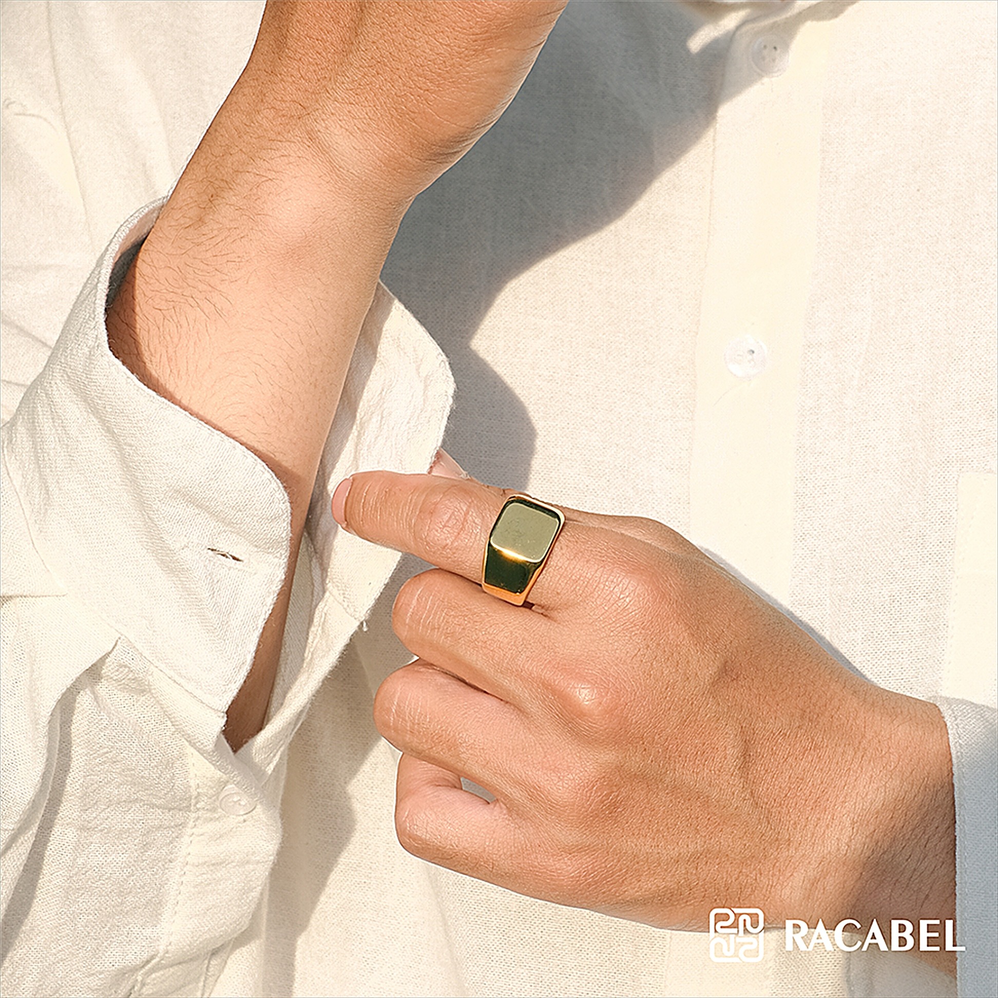 Racabel Lumen Ring - Cincin Pria Titanium Anti Karat