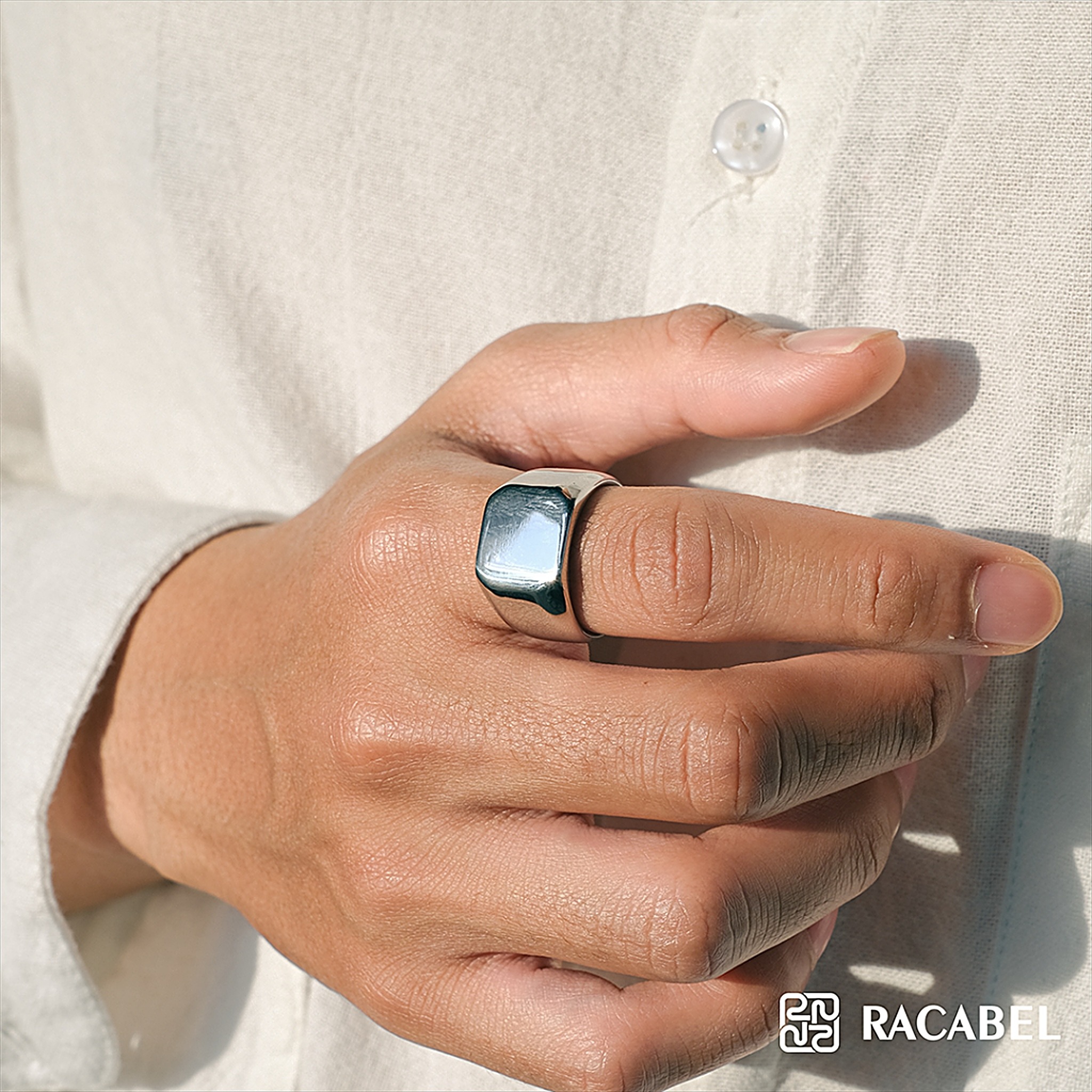 Racabel Lumen Ring - Cincin Pria Titanium Anti Karat