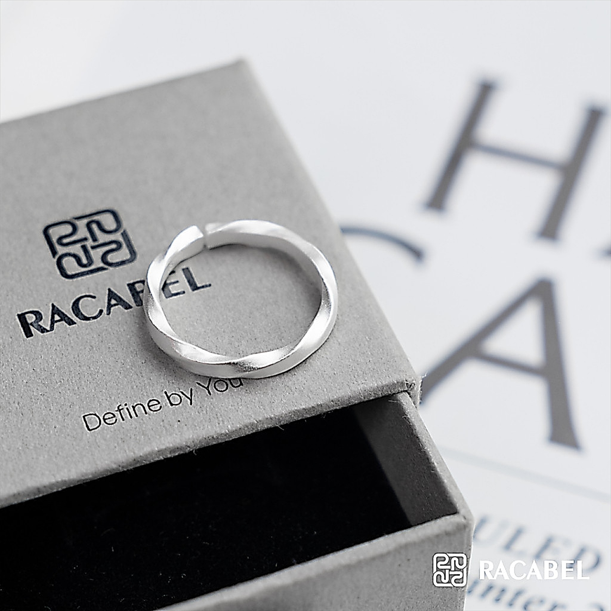 Racabel Lunara Ring - Cincin Pria Wanita Perak Asli Silver 999 Anti Karat