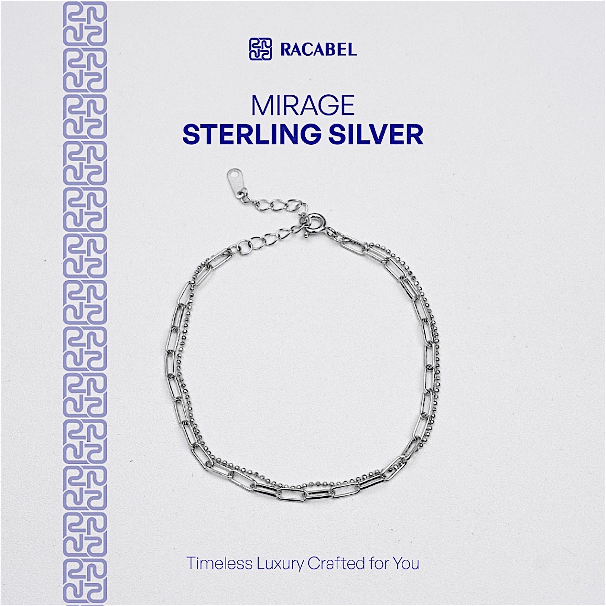 Racabel Mirage Bracelet - Gelang Pria Wanita Sterling Silver 925 Anti Karat