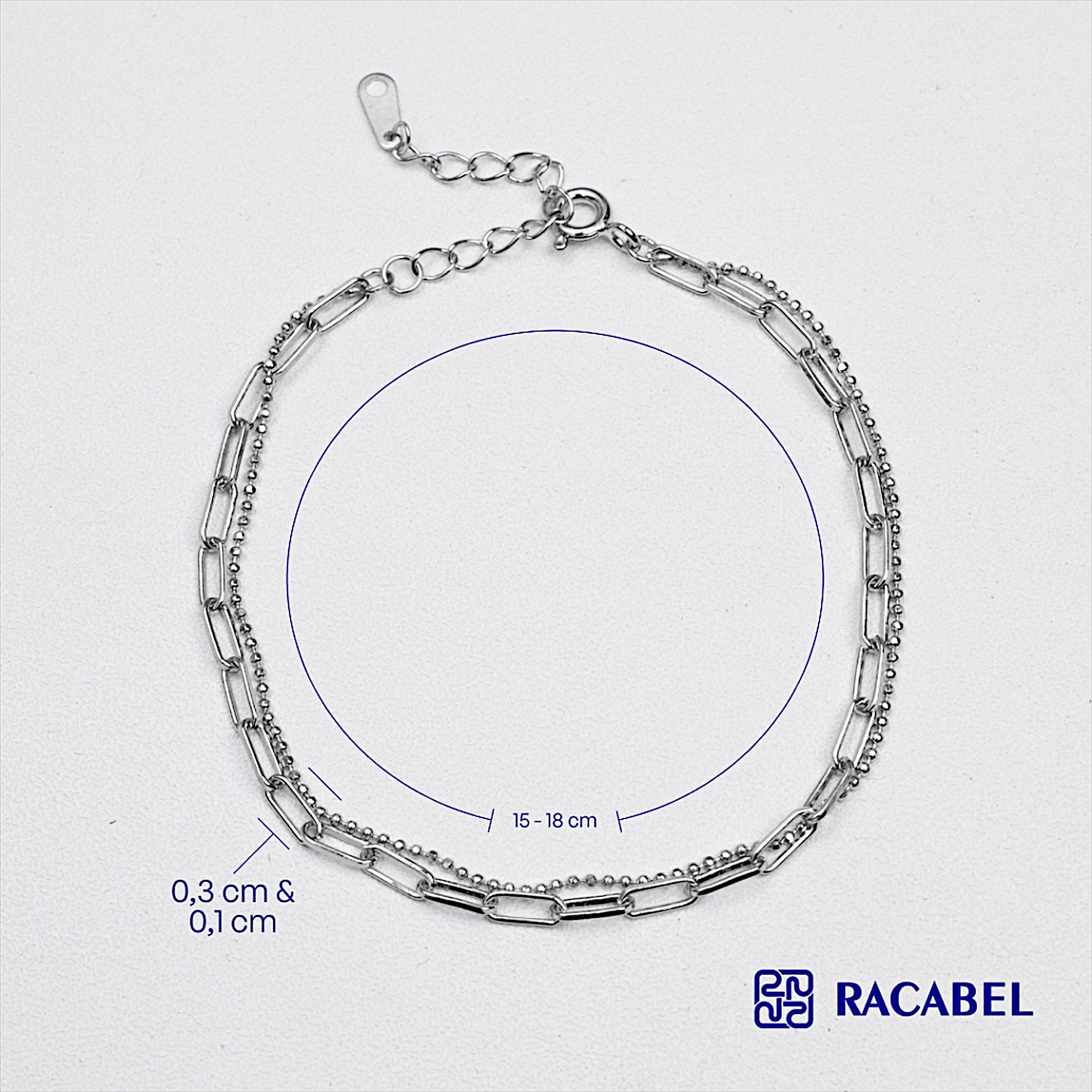 Racabel Mirage Bracelet - Gelang Pria Wanita Sterling Silver 925 Anti Karat