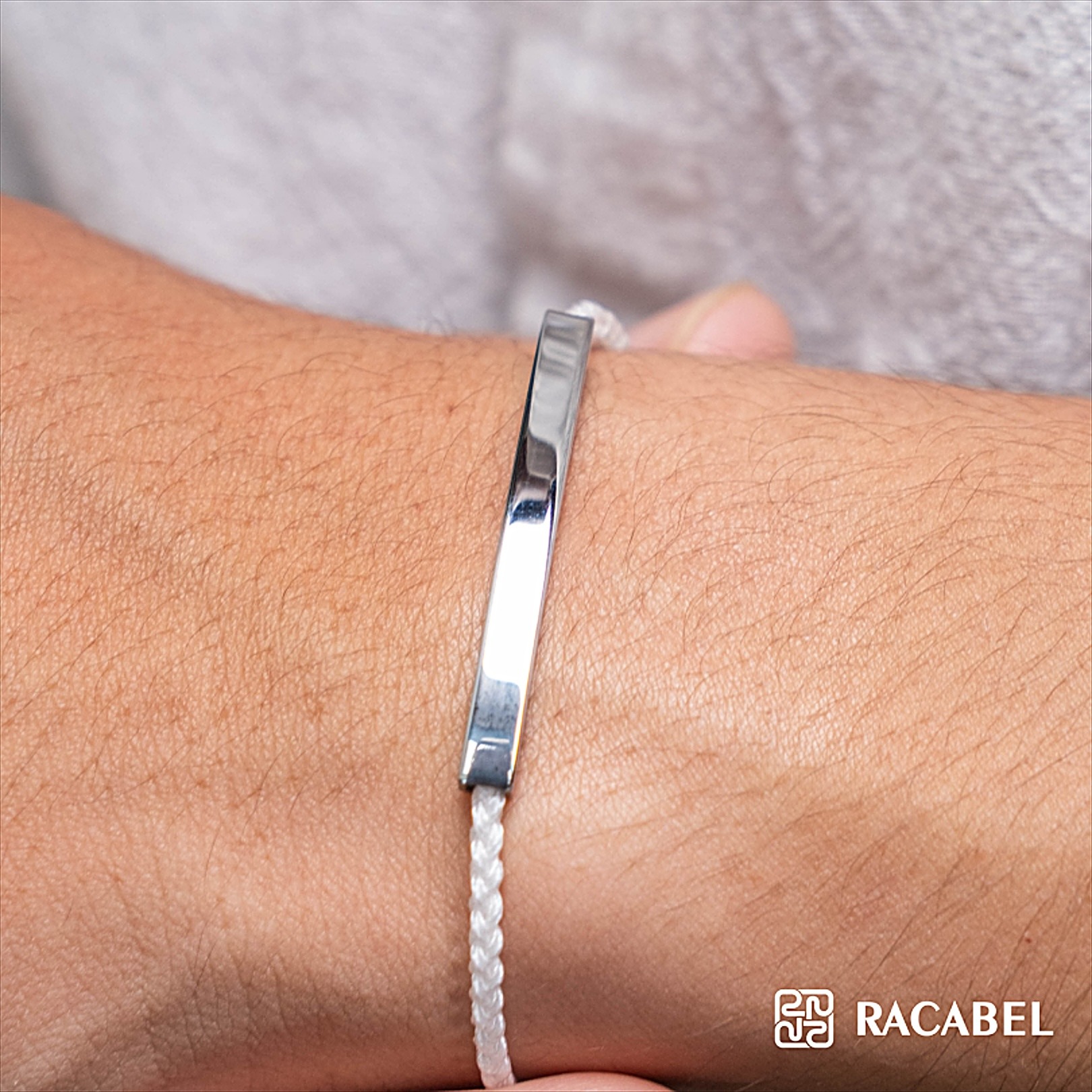 Racabel Mistveil White Bracelet Unisex - Gelang Putih Pria - Wanita Nylon Anti Karat