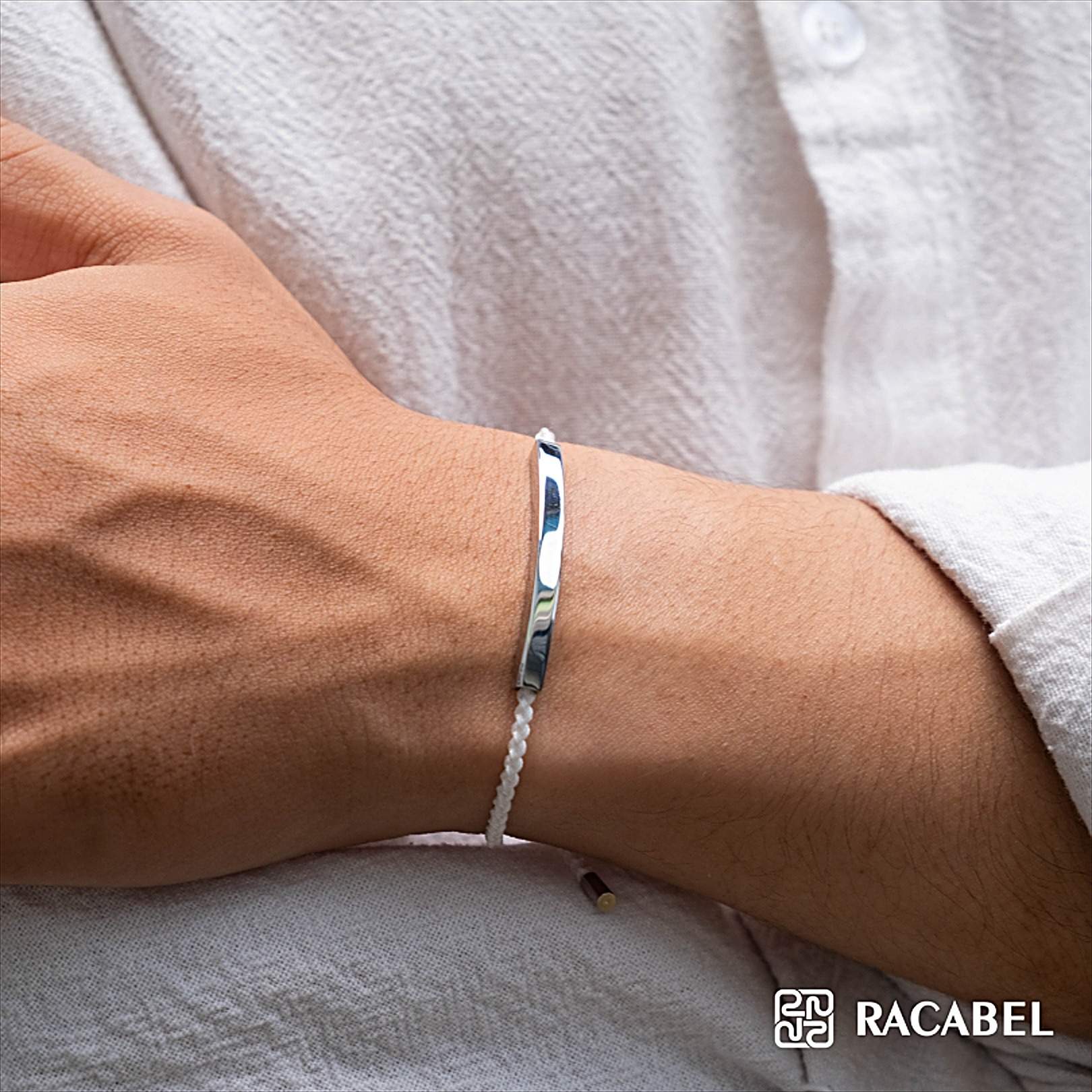 Racabel Mistveil White Bracelet Unisex - Gelang Putih Pria - Wanita Nylon Anti Karat