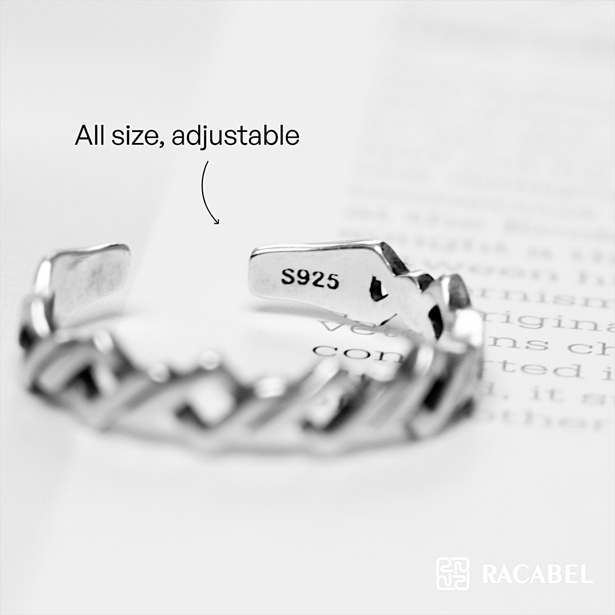 Racabel Raven Ring - Cincin Pria Wanita Sterling Silver 925 Anti Karat