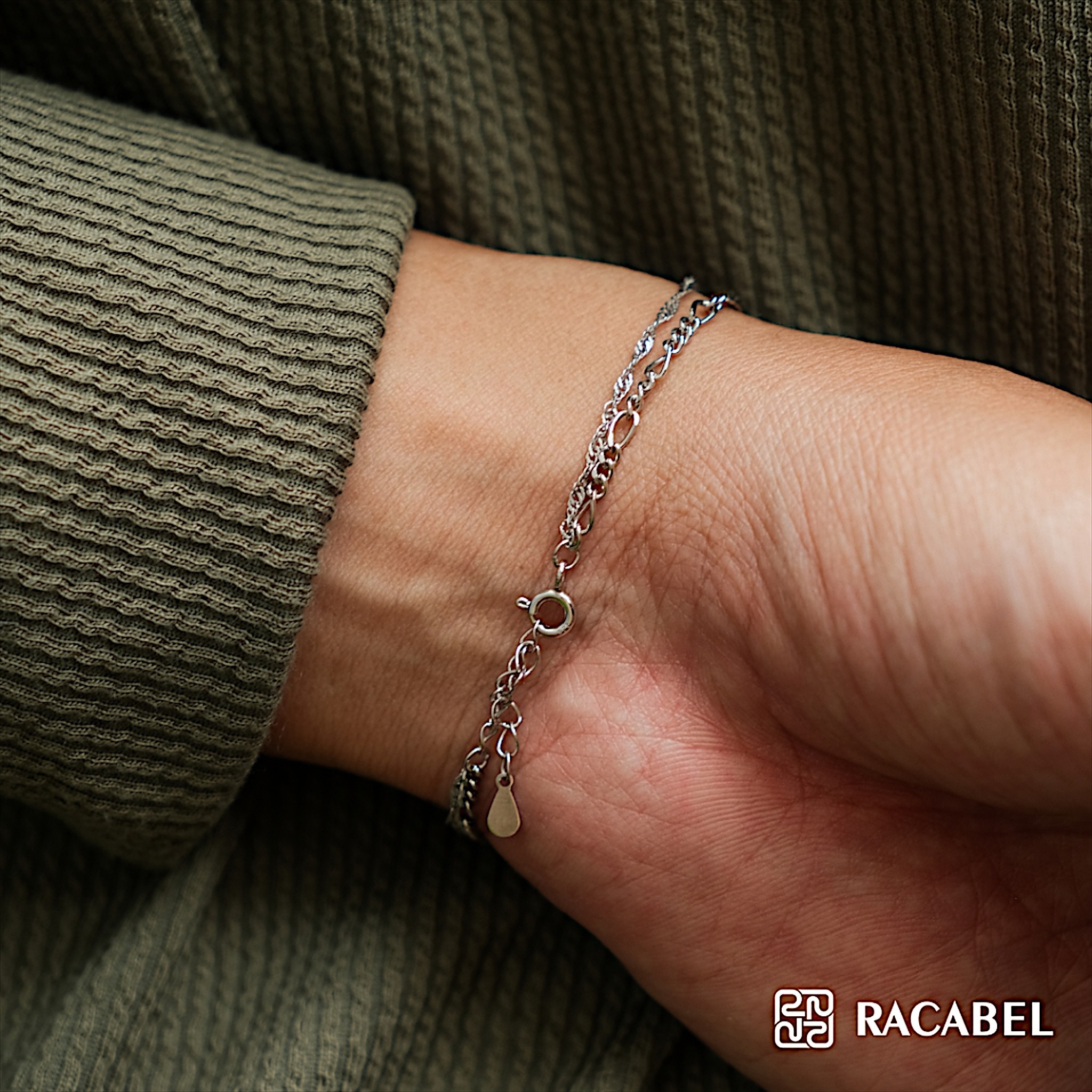 Racabel Solace Bracelet - Gelang Pria Wanita Sterling Silver 925 Anti Karat