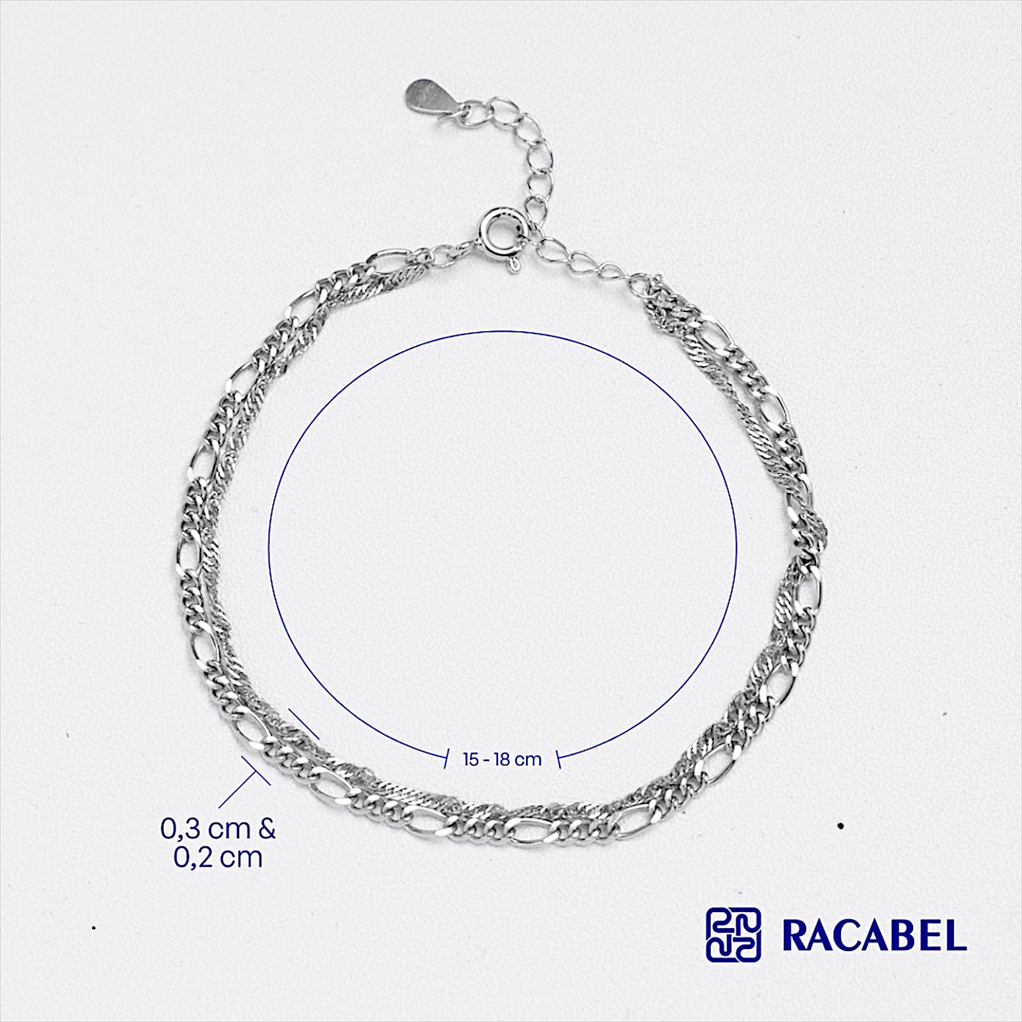Racabel Solace Bracelet - Gelang Pria Wanita Sterling Silver 925 Anti Karat
