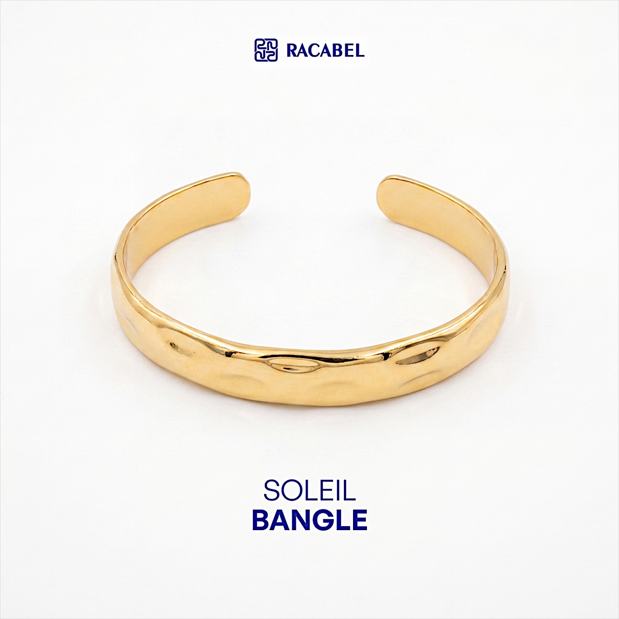 Racabel Gelang Bangle Soleil - Stainless Steel Anti Karat Warna Emas Unisex Pria Wanita Simple