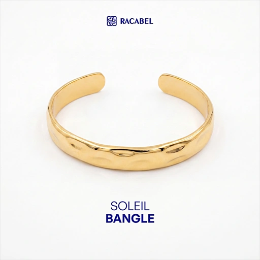 Racabel Gelang Bangle Soleil - Stainless Steel Anti Karat Warna Emas Unisex Pria Wanita Simple