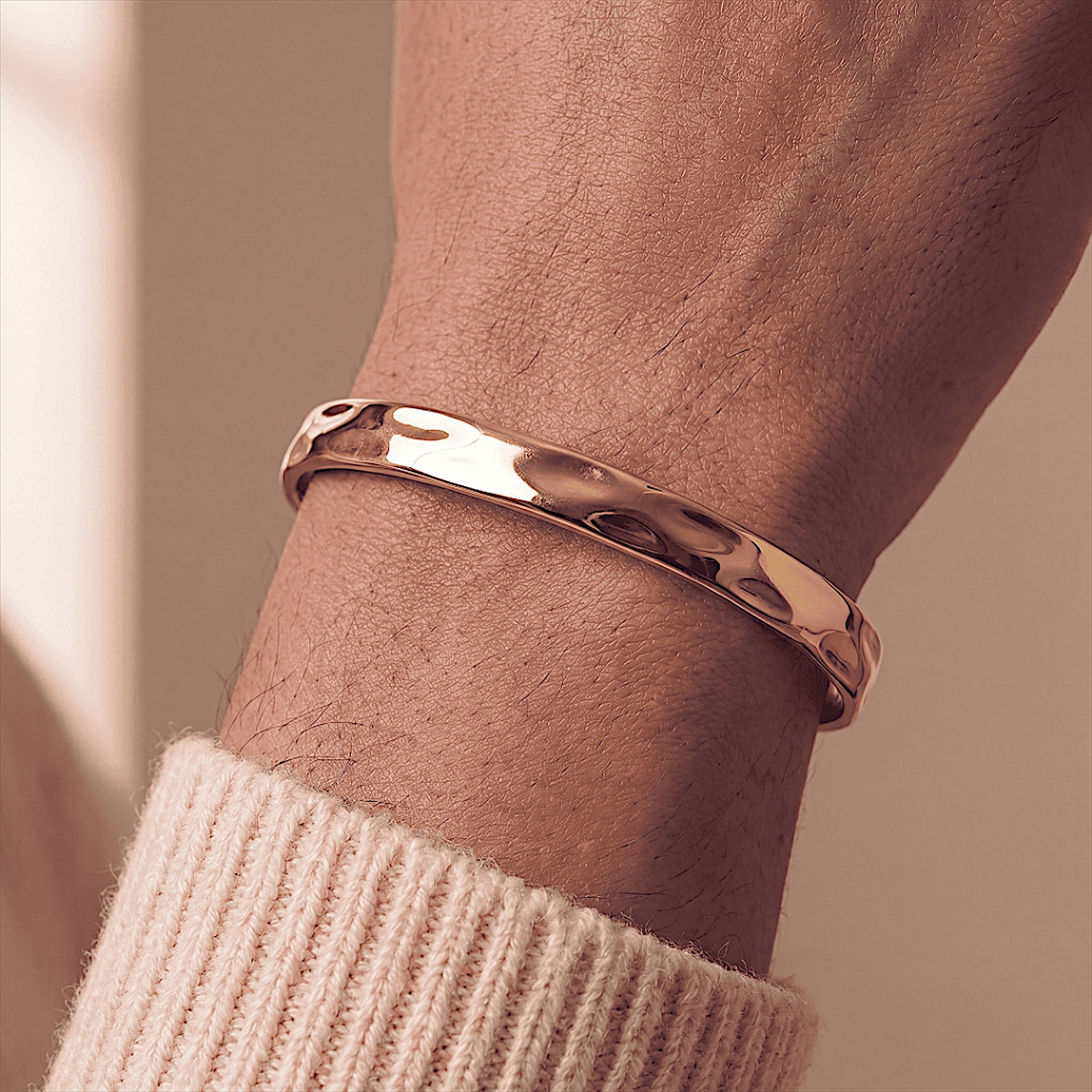 Racabel Gelang Bangle Soleil - Stainless Steel Anti Karat Warna Emas Unisex Pria Wanita Simple