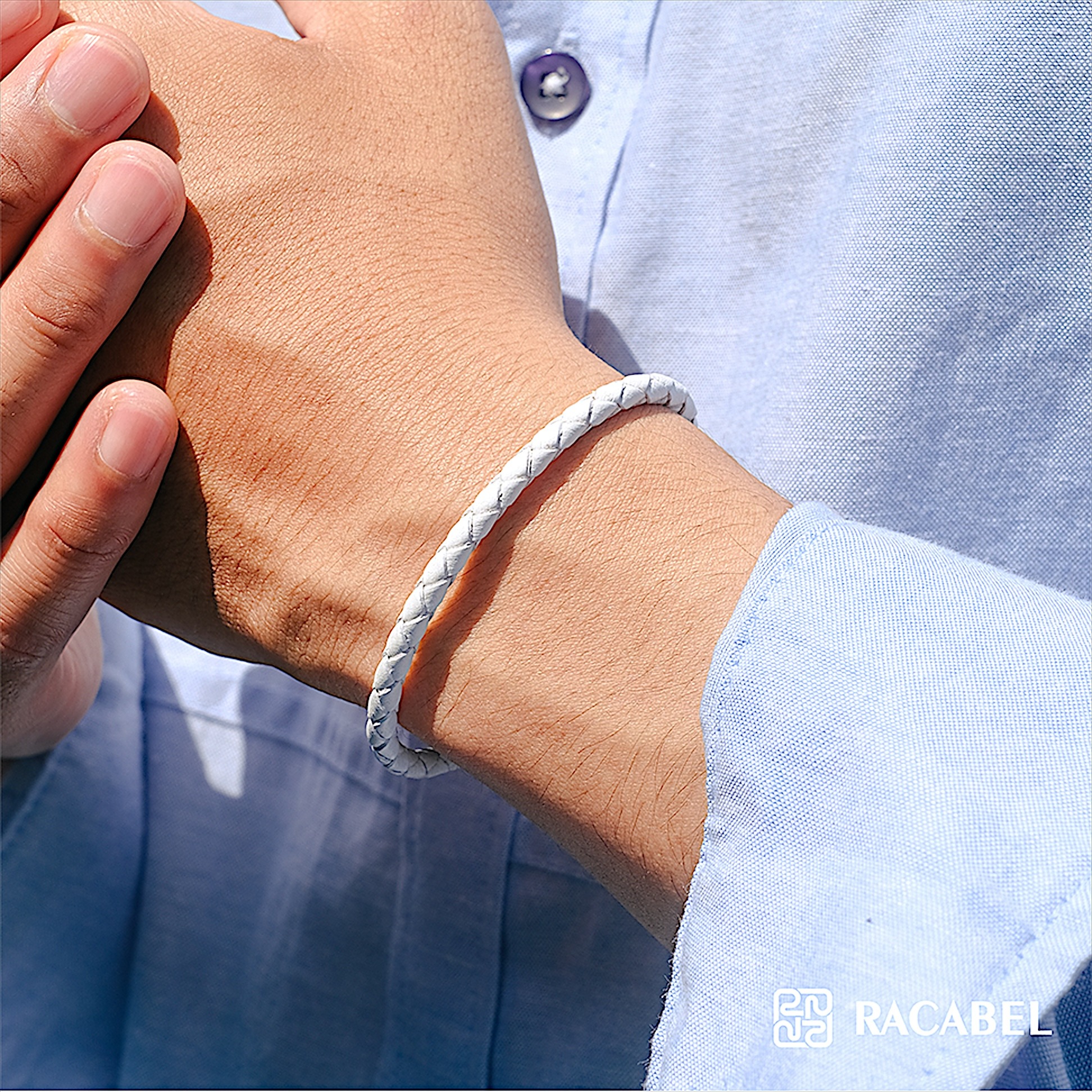 Racabel Spatium Bracelet - Gelang Kulit Unisex Stainless Steel Anti Karat