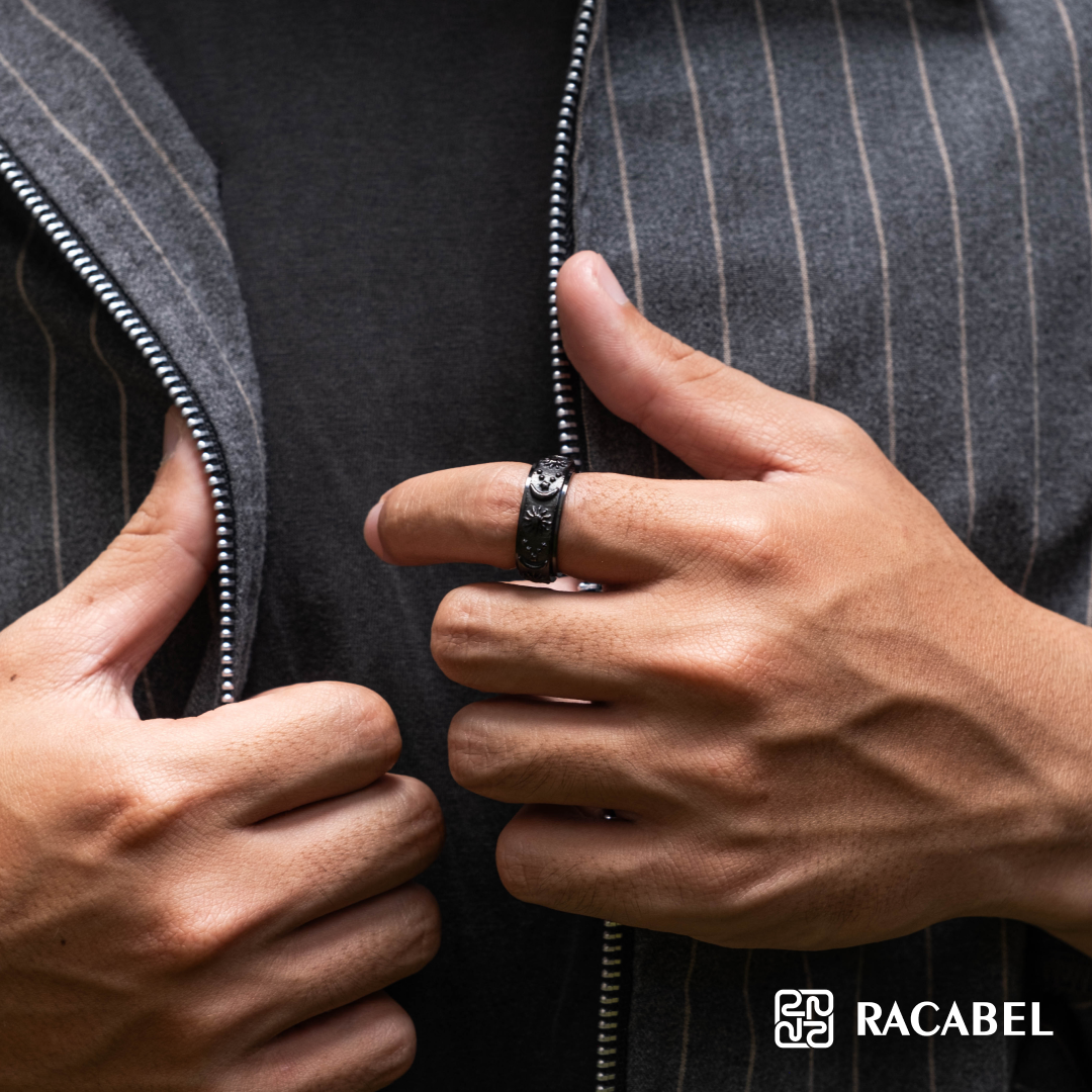 Racabel Celeste Anxiety Ring Black