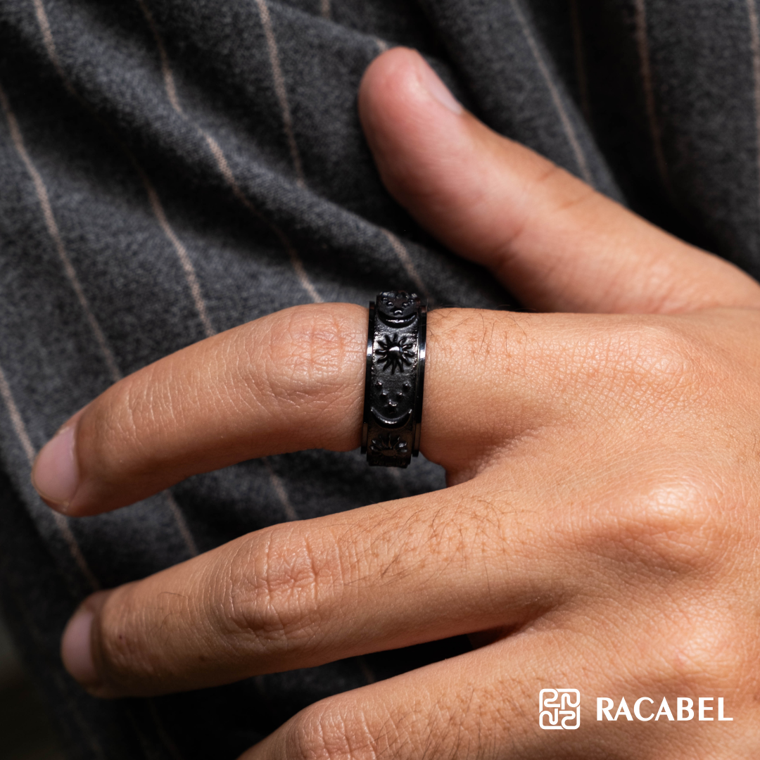 Racabel Celeste Anxiety Ring Black