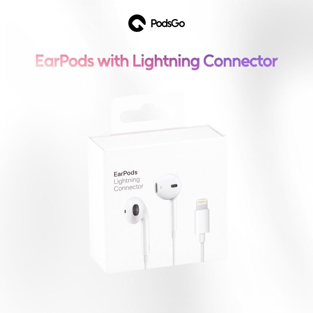 PodsGo Headset EarPods Kabel Earphone Handsfree Kabel Lightning / Type C iPhone