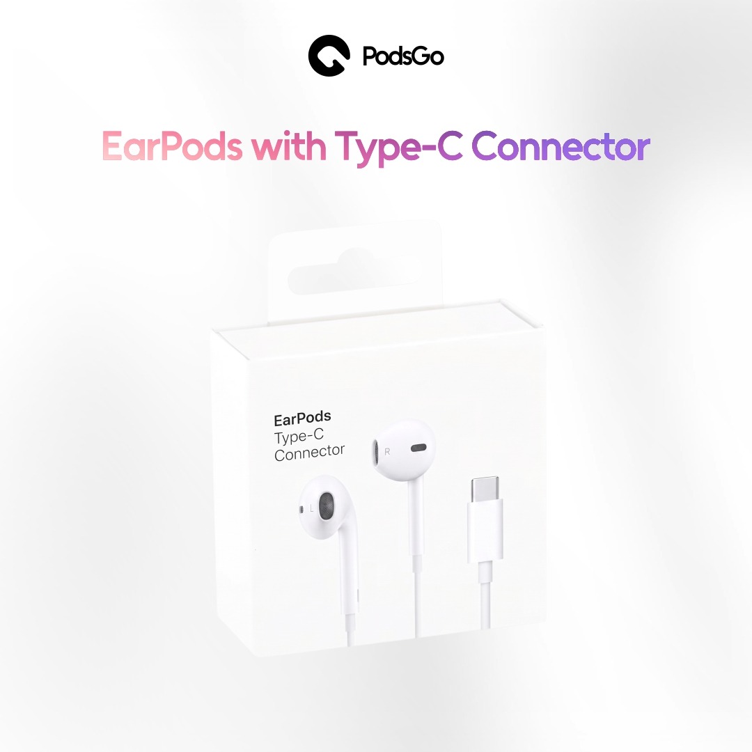 PodsGo Headset EarPods Kabel Earphone Handsfree Kabel Lightning / Type C iPhone