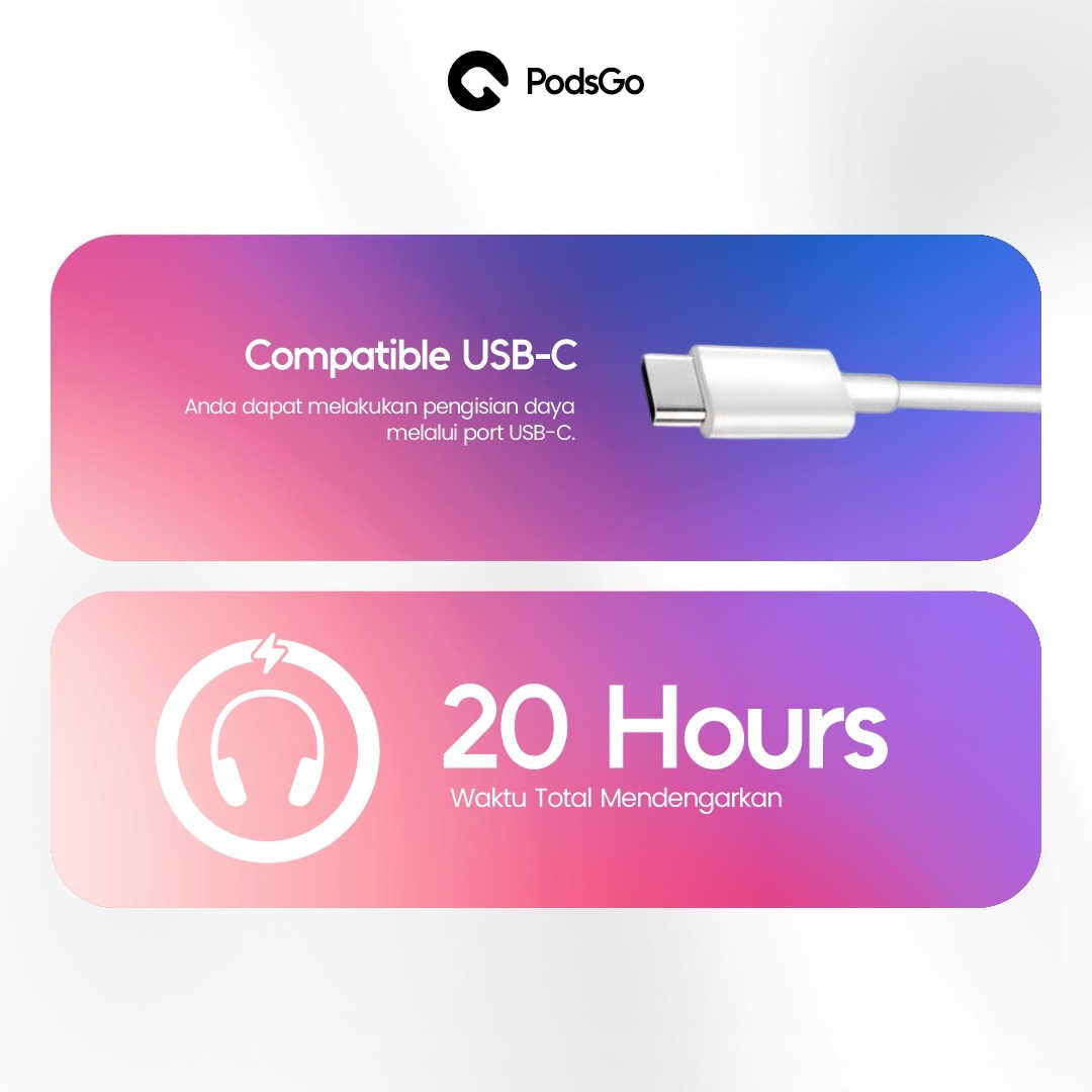 PodsGo Pods Max ANC Wireless Bluetooth Earphone Headphone With Pop Up Animation Cushions Magnet