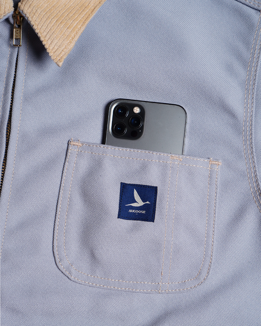 Augoose Glacier Blue Mechanic Work Jacket