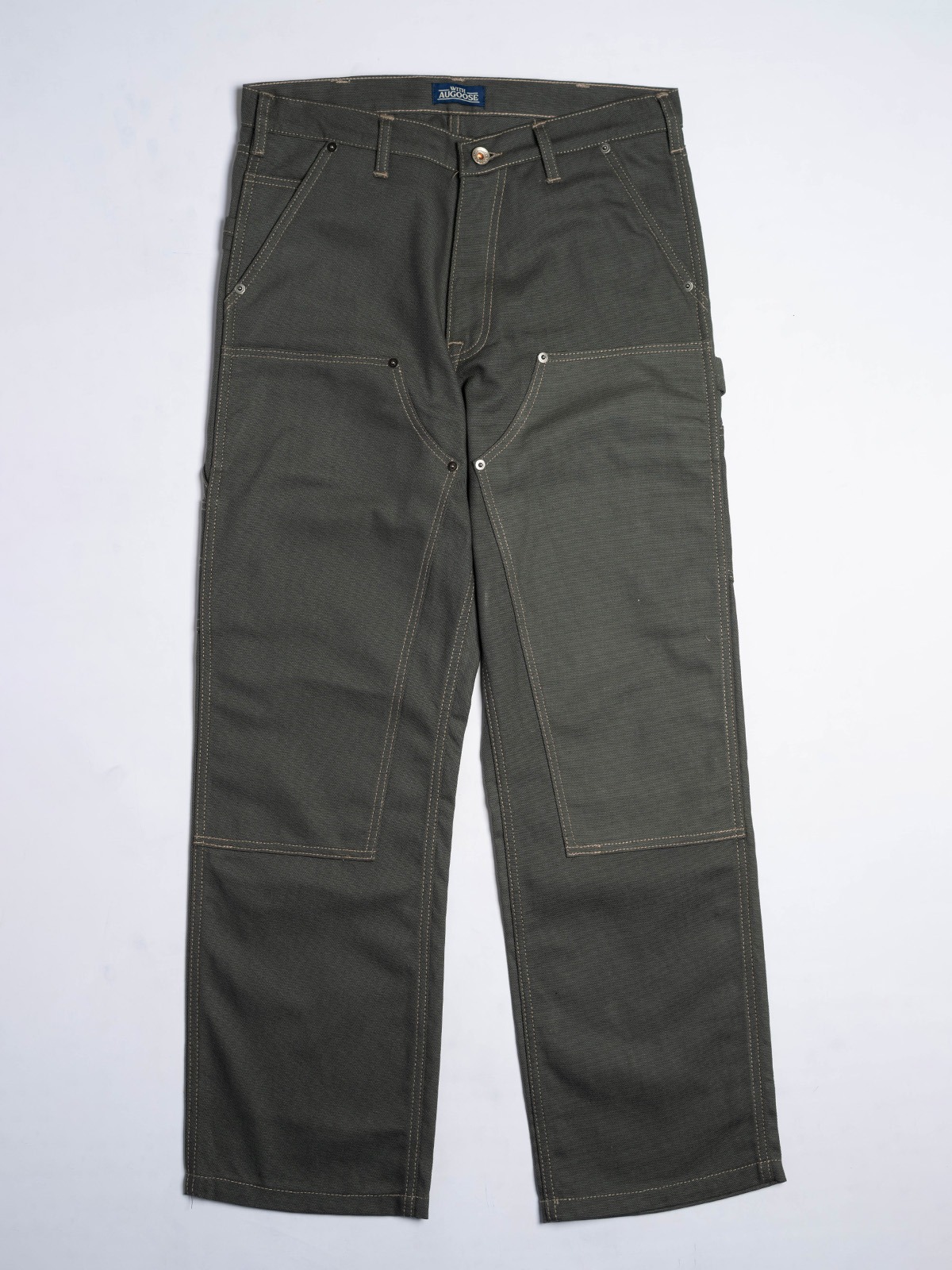 Augoose Double Knee Pants Smoky Olive Canvas