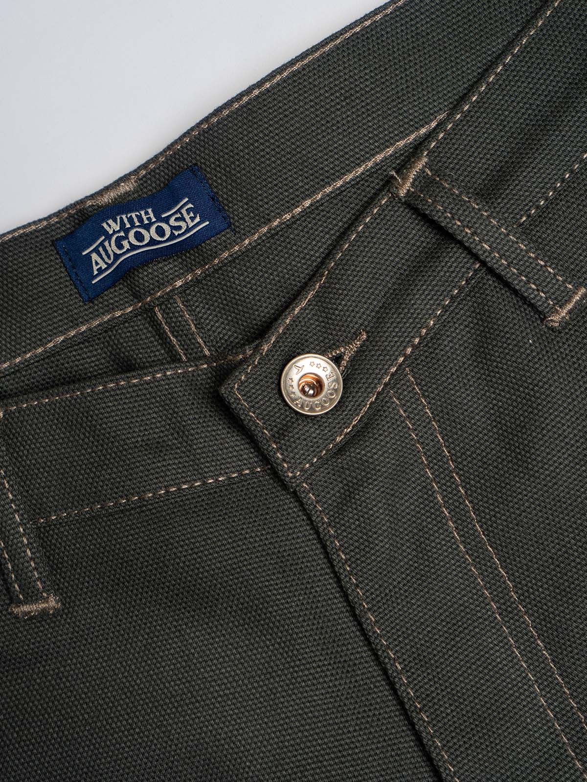 Augoose Double Knee Pants Smoky Olive Canvas