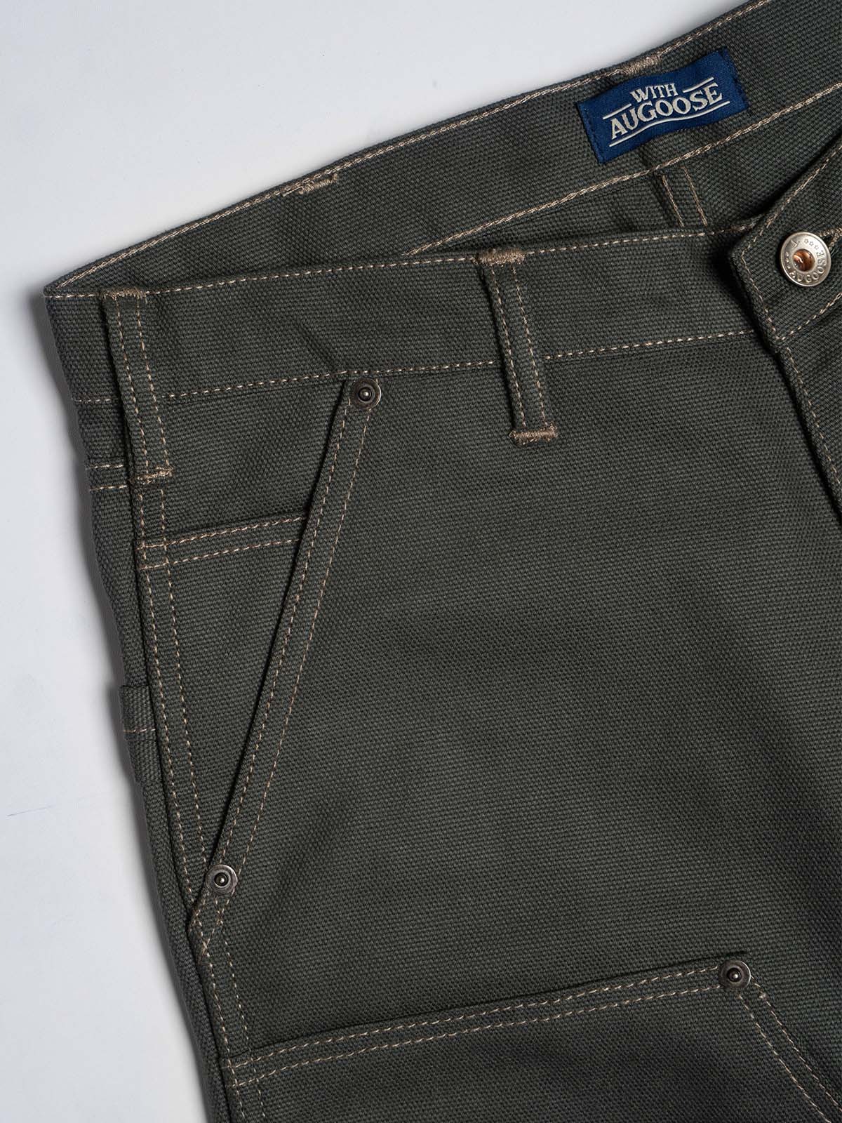 Augoose Double Knee Pants Smoky Olive Canvas