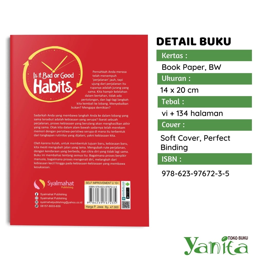 Syalmahat Publishing Buku Psikologi Pengembangan Diri Is It Bad Or Good Habits Motivasi Self Improvement