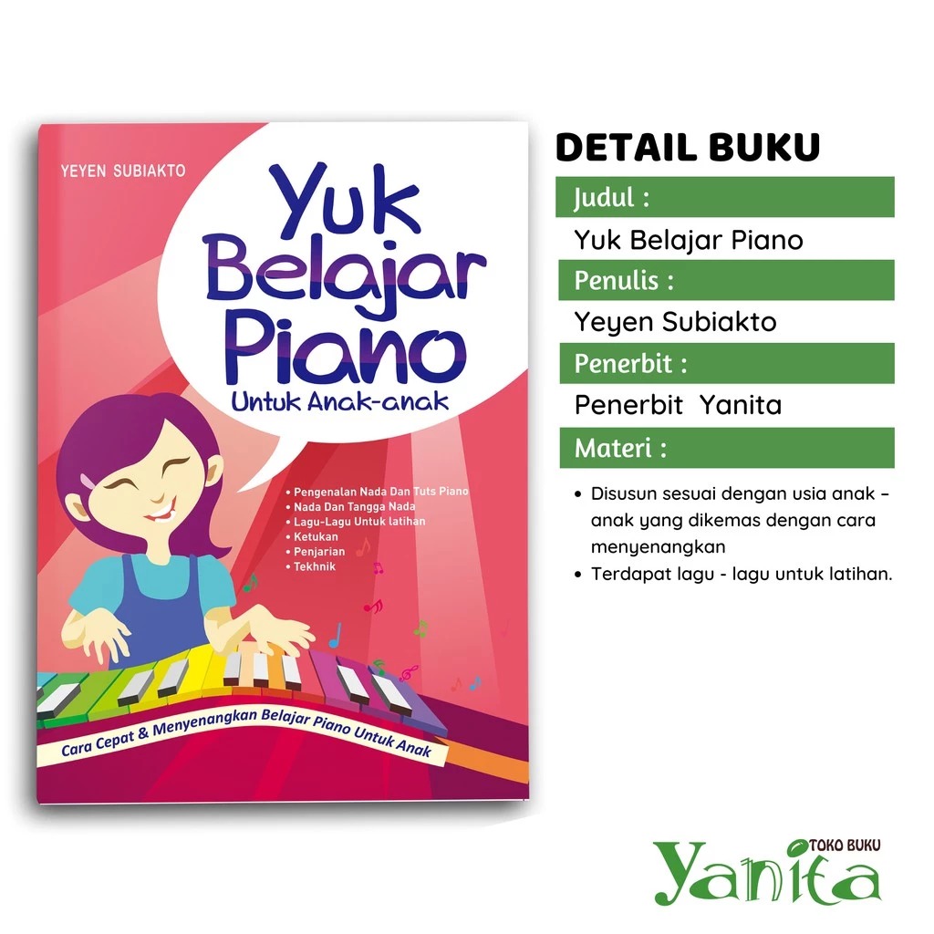 Yanita Buku Yuk Belajar Piano Untuk Anak