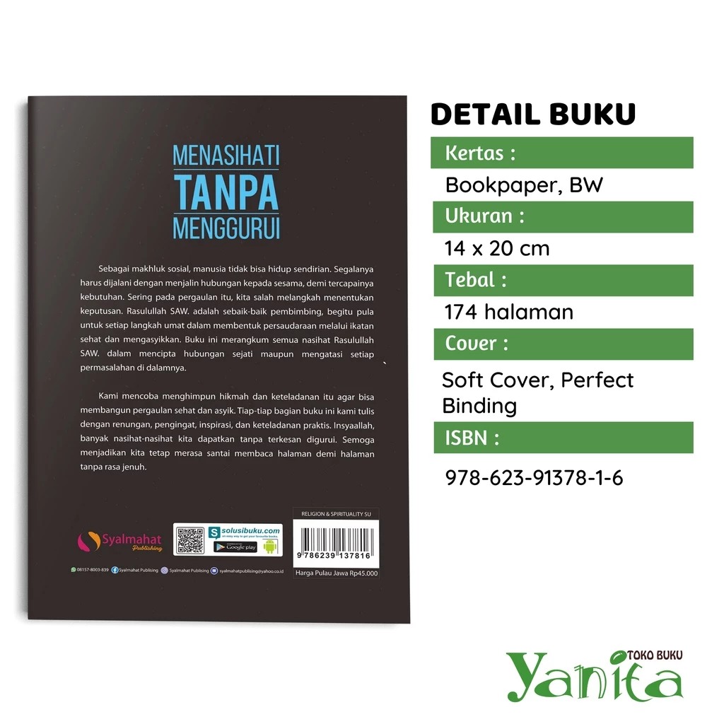 Syalmahat Publishing Buku Motivasi Islam Menasehati Tanpa Menggurui