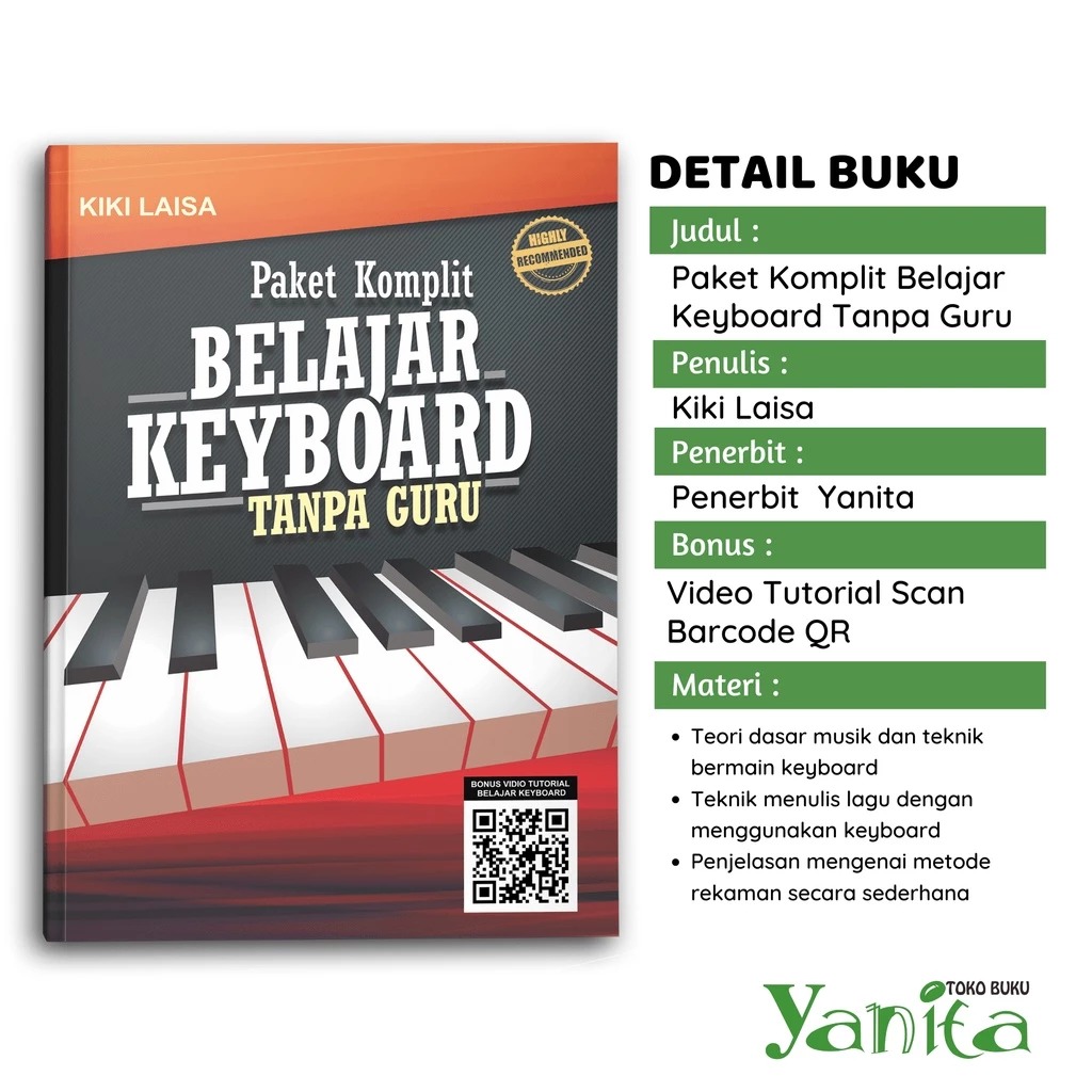 Yanita Buku Paket Komplit Belajar Keyboard Tanpa Guru