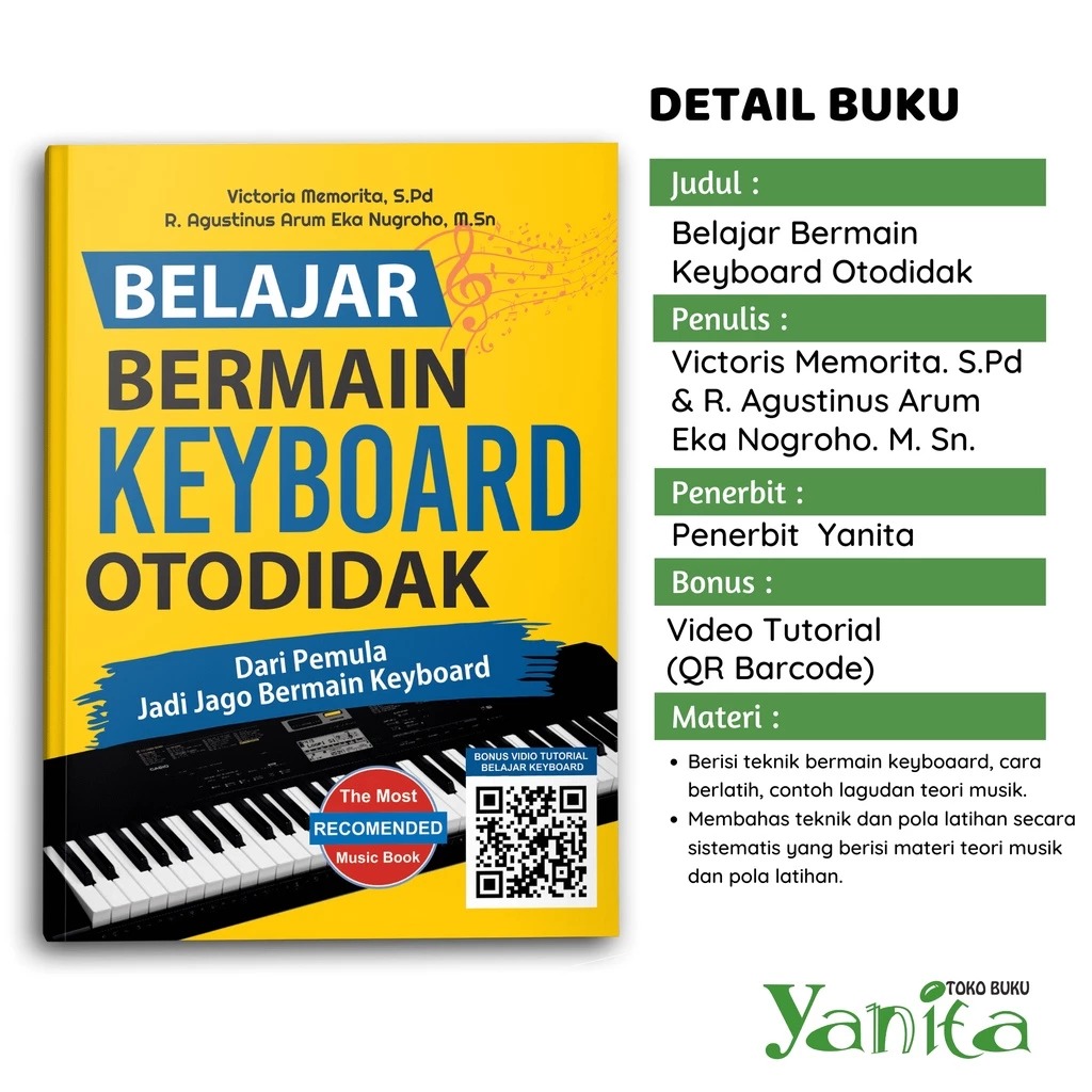 Yanita Buku Belajar Bermain Keyboard Otodidak