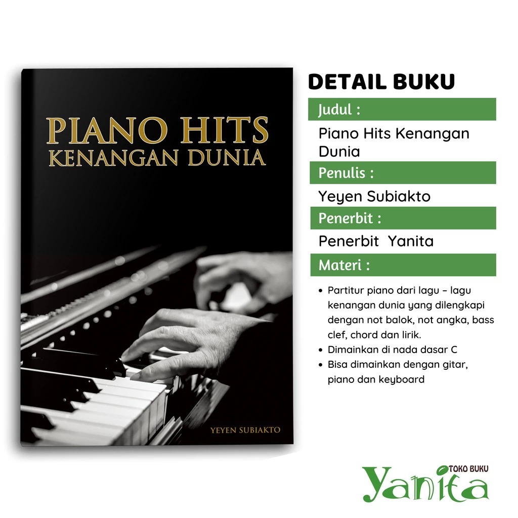 Yanita Buku Musik & Lagu Piano Hits Kenangan Dunia