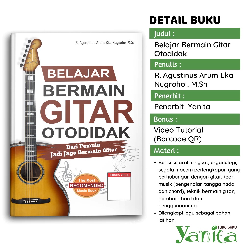 Yanita Buku Musik Belajar Bermain Gitar Otodidak