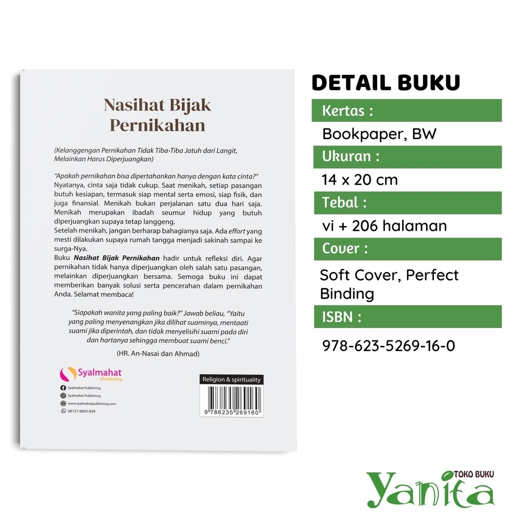 Syalmahat Publishing Buku Motivasi Islam Islami Nasihat Bijak Pernikahan Untuk Muslim Dan Muslimah