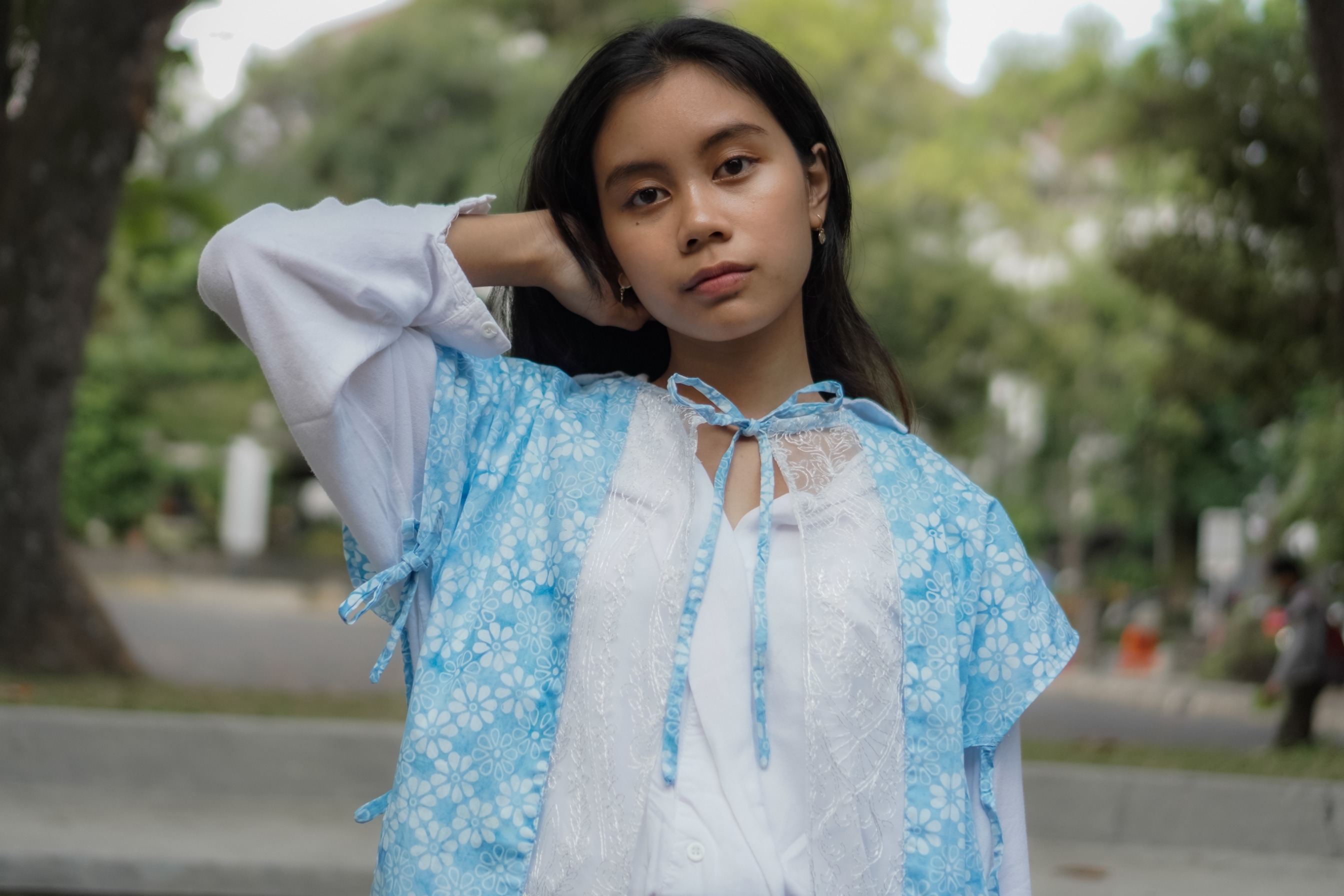 CANDRAMAYA Women's Batik Outer with Lace Detail