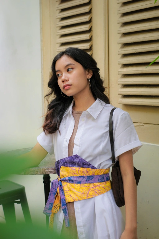 OVIYA Indonesian Two-Tone Obi Belt Batik