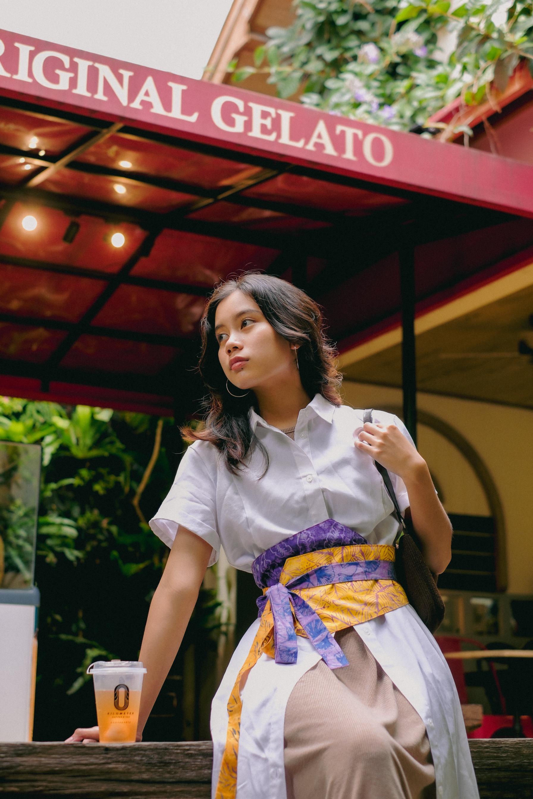 OVIYA Indonesian Two-Tone Obi Belt Batik