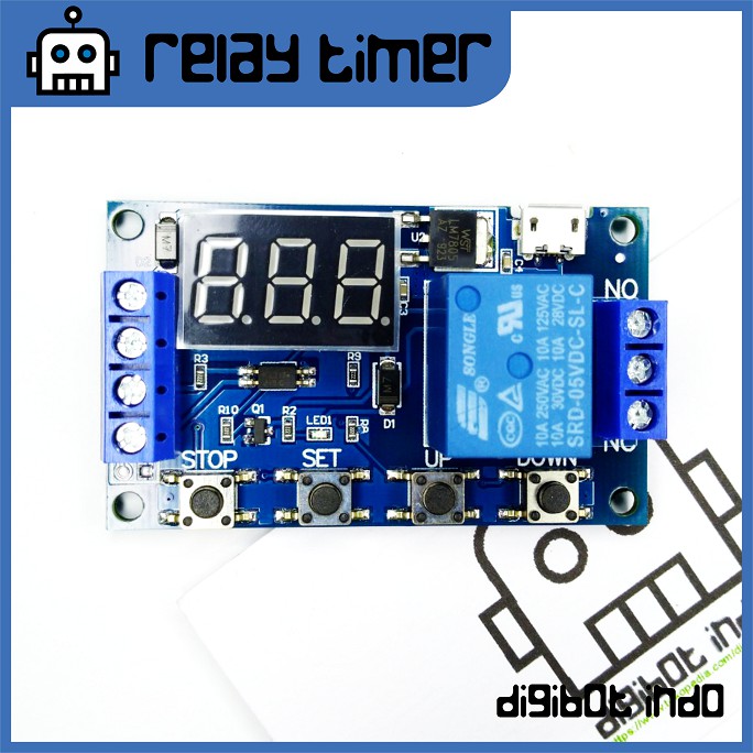 Relay Timer 1 Channel v2 - USB 5V - 36V DC Display Button