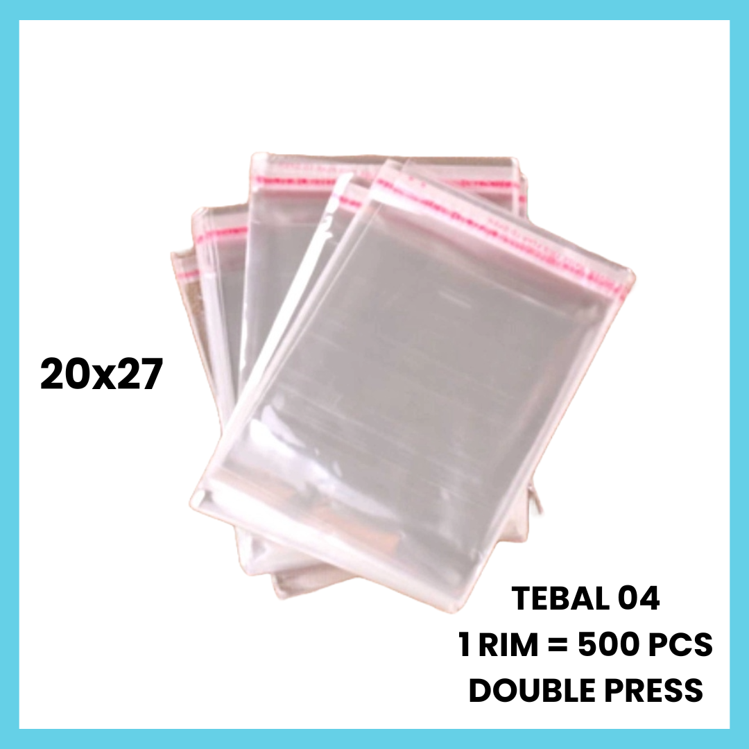 500 PCS | 1 RIM Plastik OPP 04 20x27 Baju Hijab Seal Double Press