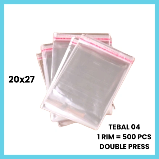 500 PCS | 1 RIM Plastik OPP 04 20x27 Baju Hijab Seal Double Press
