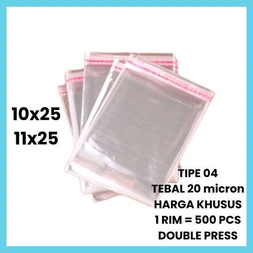 500 PCS | 1 Rim Plastik OPP 04 Seal 20 Micron Kerudung Scarf 10x25 11x25