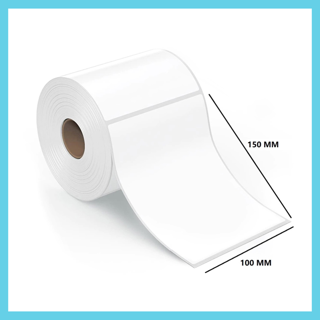 Label Thermal 1 Roll Isi 500 PCS 100x150 mm / 100x150mm A6 Kertas Resi 500 Lembar Stiker Premium