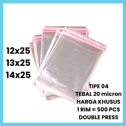 500 PCS | 1 Rim Plastik OPP 04 Seal 20 Micron Scarf Kerudung Undangan 12x25 13x25 14x25