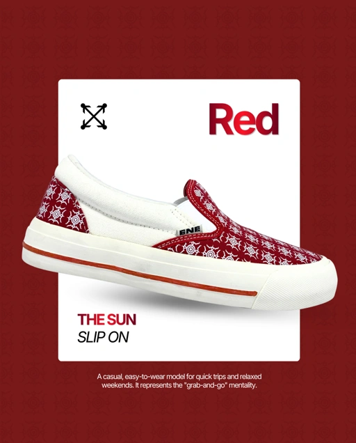 ENE Footwear - Slip-on "THE SUN" Red
