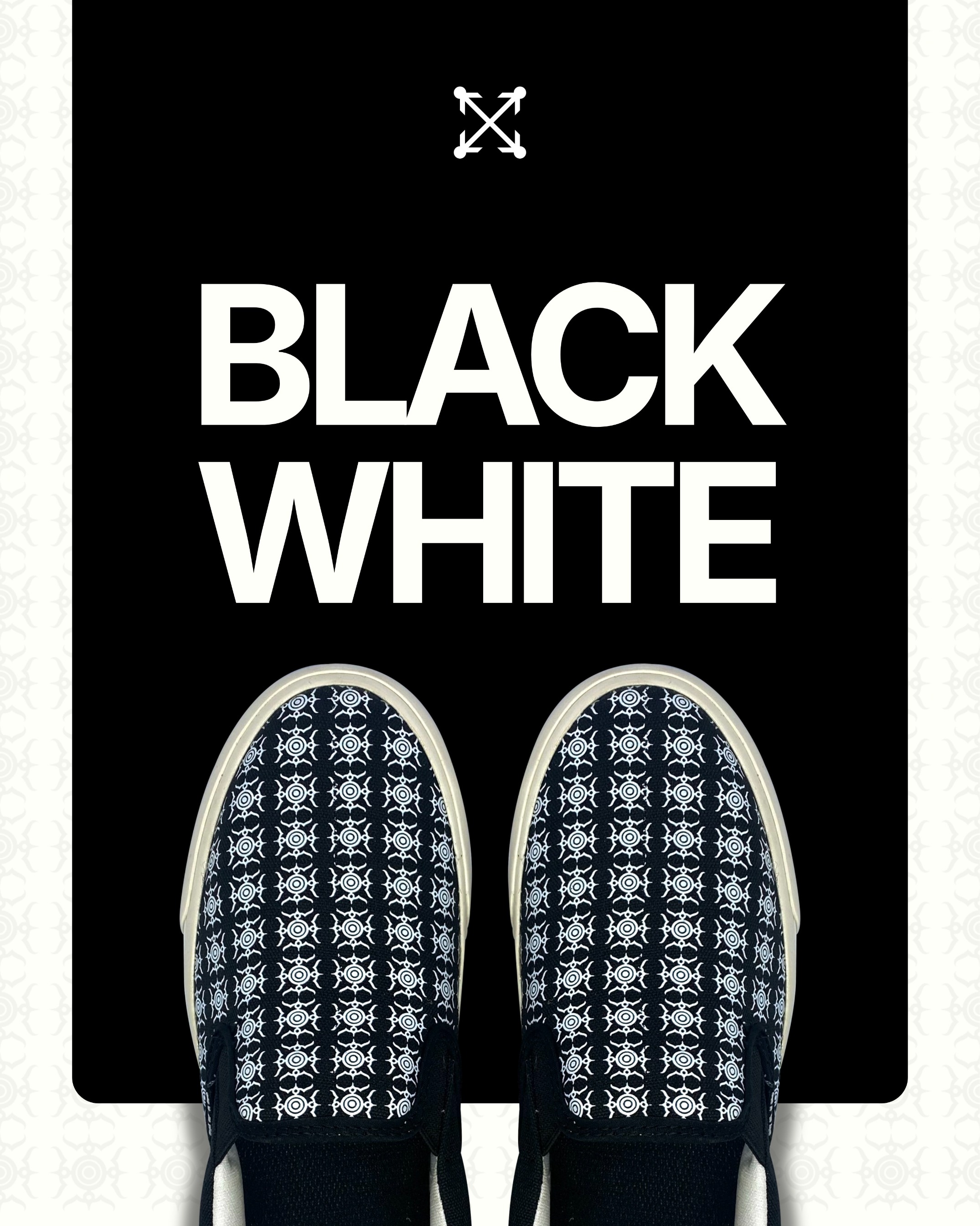 ENE Footwear - Slip-on "THE SUN" Black White