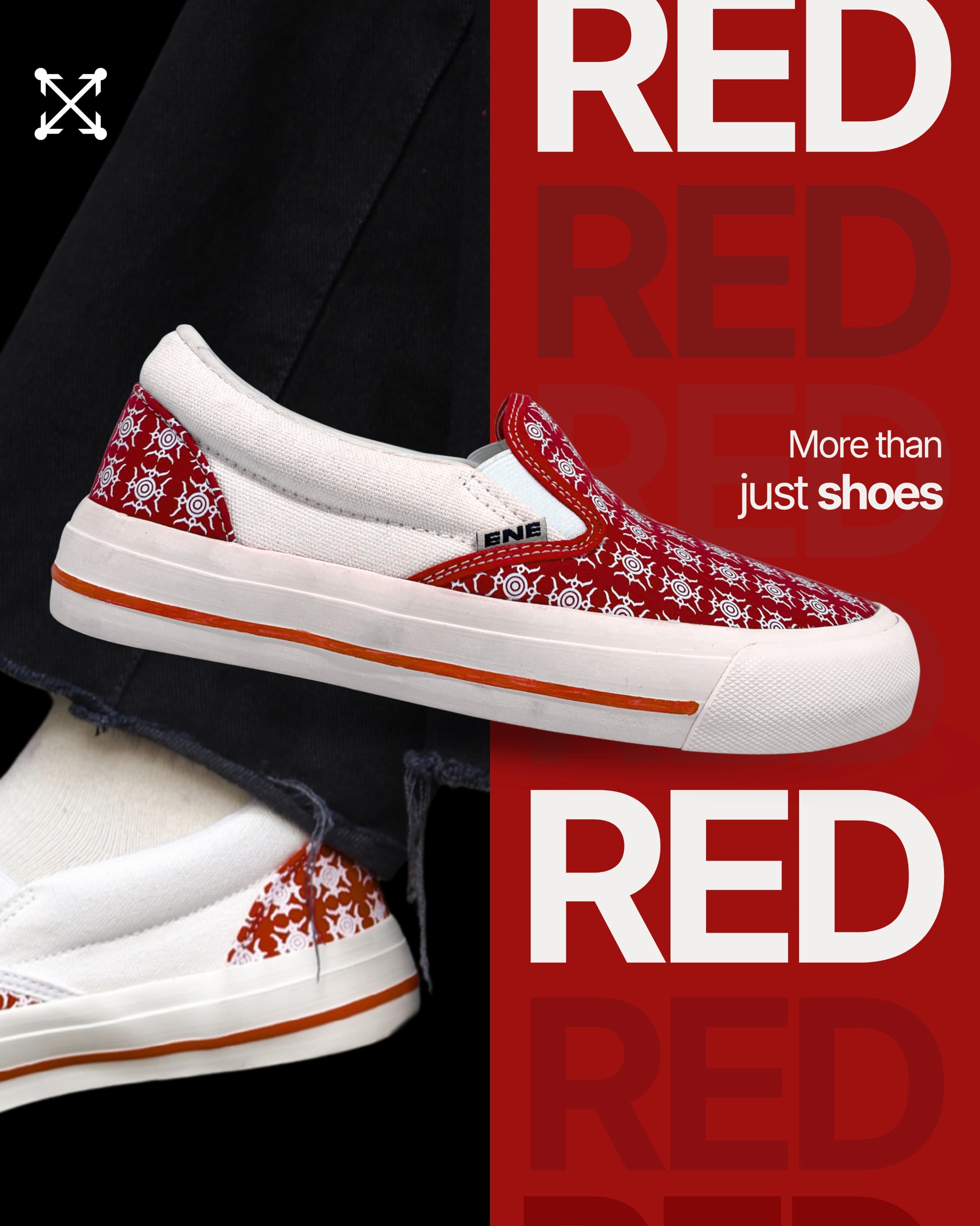 ENE Footwear - Slip-on "THE SUN" Red