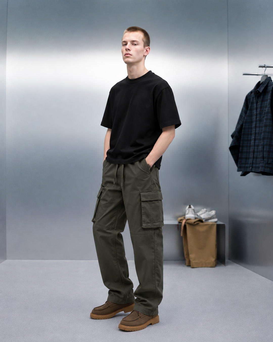 [New Launch]Malibu Celana Cargo Denim Loose Pants  Tebal Street Style
