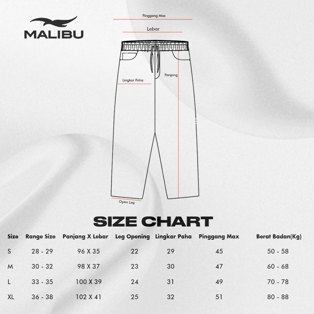 Malibu Celana Panjang Baggy Barrel Long Pants Twill Tebal