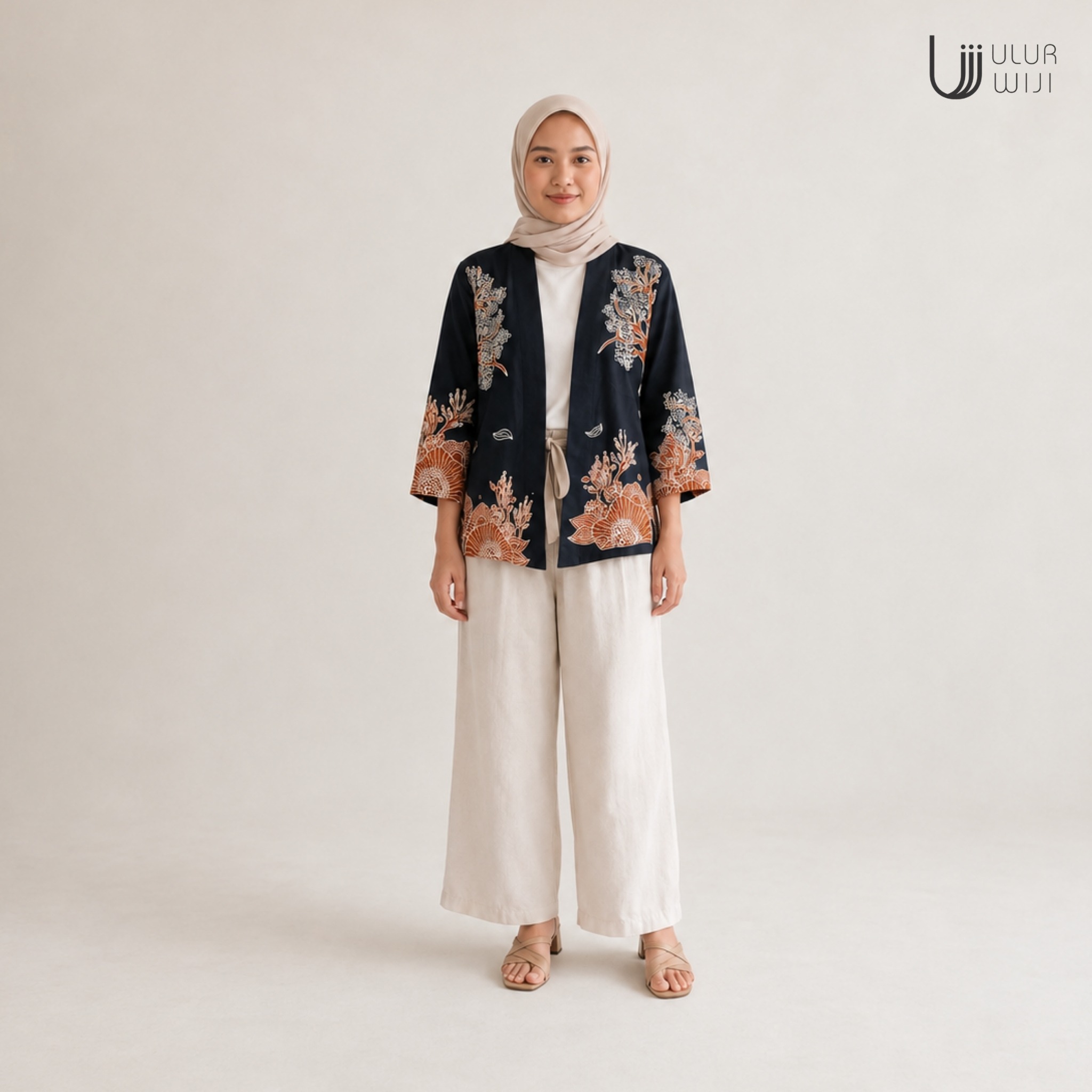 Outer Haori / Outer Kebaya/ Batik Modern Wanita HUTAN - Batik Tulis Warna Alami | Ulur Wiji