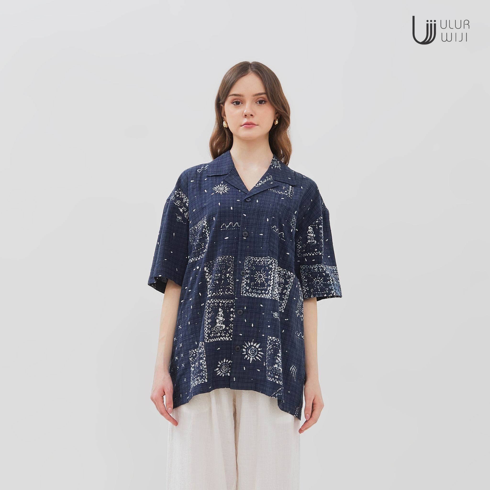 Kemeja Unisex Motif METAMORF Batik Cap Tulis Warna Alam | Ulur Wiji
